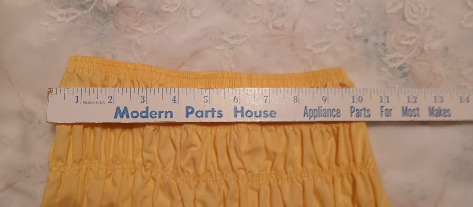 MALCO MODES VINTAGE RUMBA PANT sz S 6-7 YELLOW POLY COTTON LACE ALL AROUND#1C-23