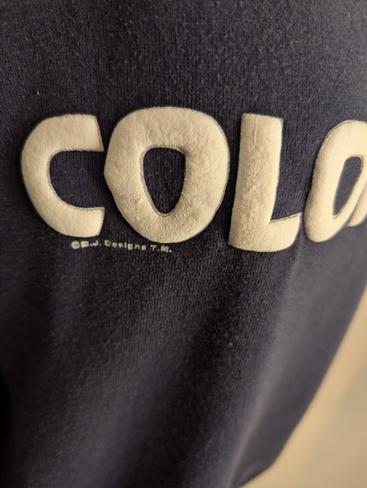 Vintage 90s Jerzees 50/50 Navy Blue Colorado Raglan Sweatshirt XL – Made In USA