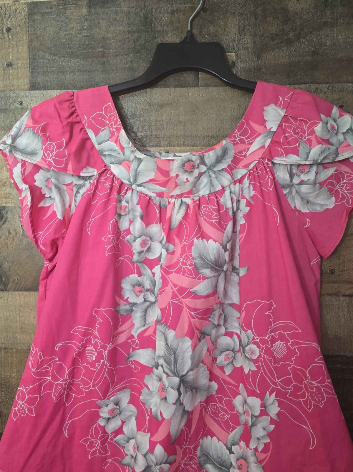 Vtg AIKANE Dress Hawaii Tiki Hawaiian Floral Beach Mumu Maxi Tropical 70s Small