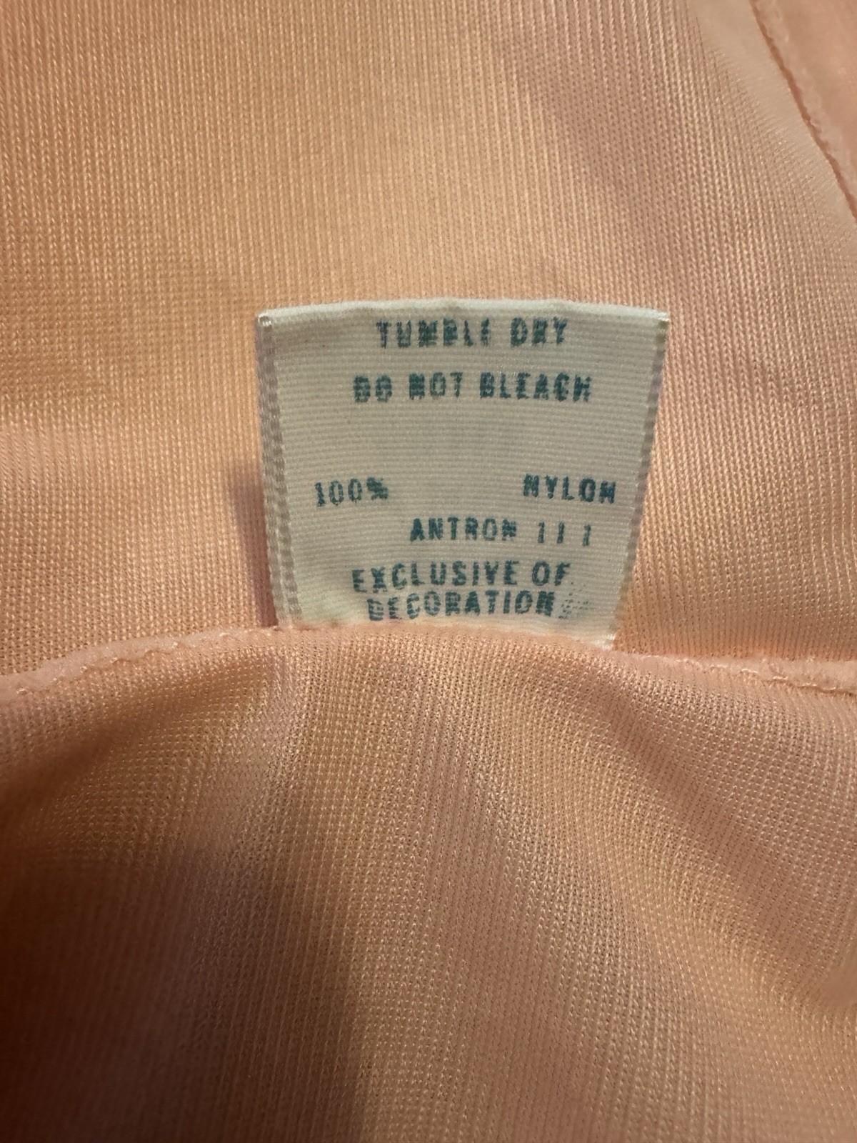 Vintage San Souci Nylon Short Nightgown Robe Day Dress Peach 3/4 Sleeve Small