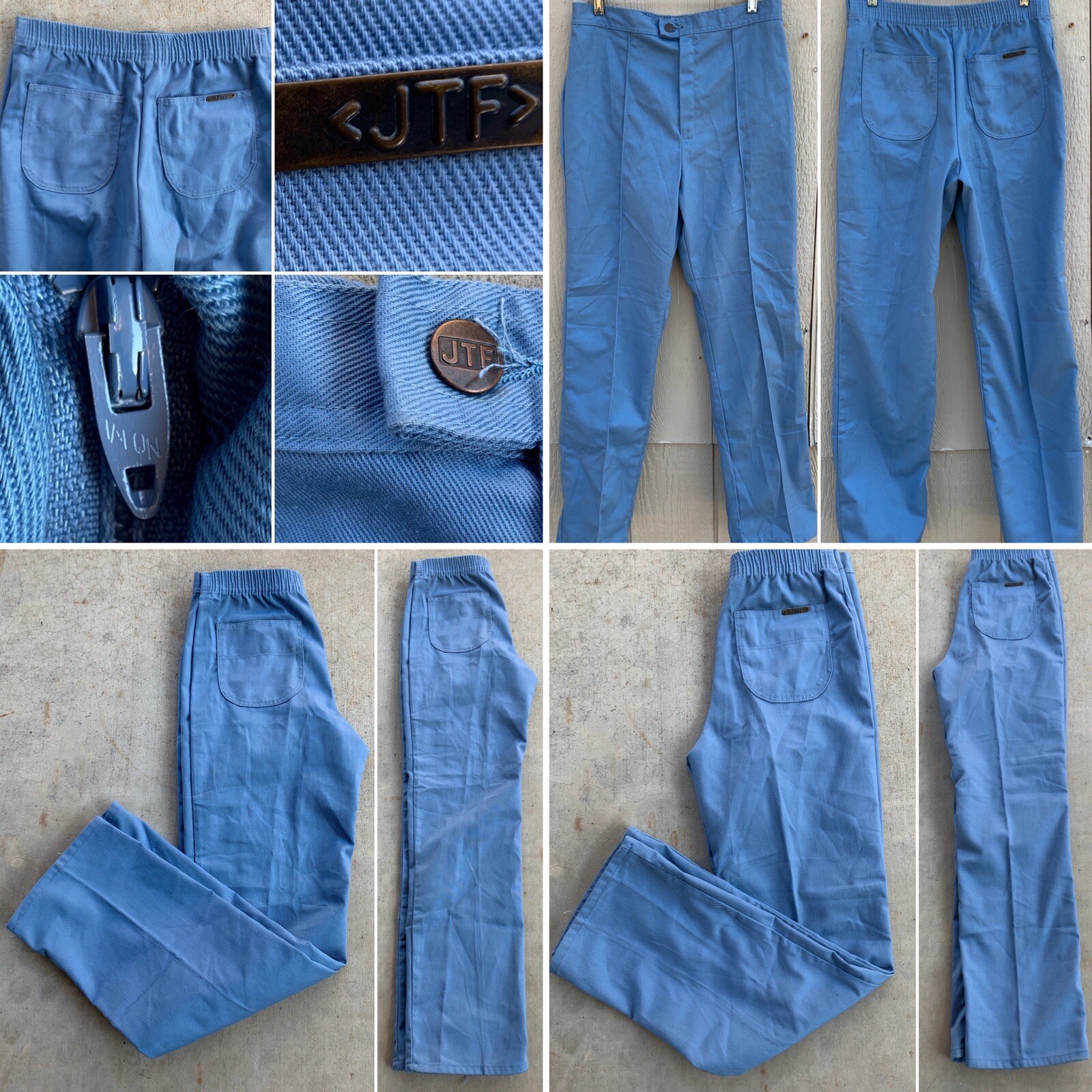 Vintage JTF Pants High Waist Blue Talon Zipper 12 (29” waist resting) 70s 80s