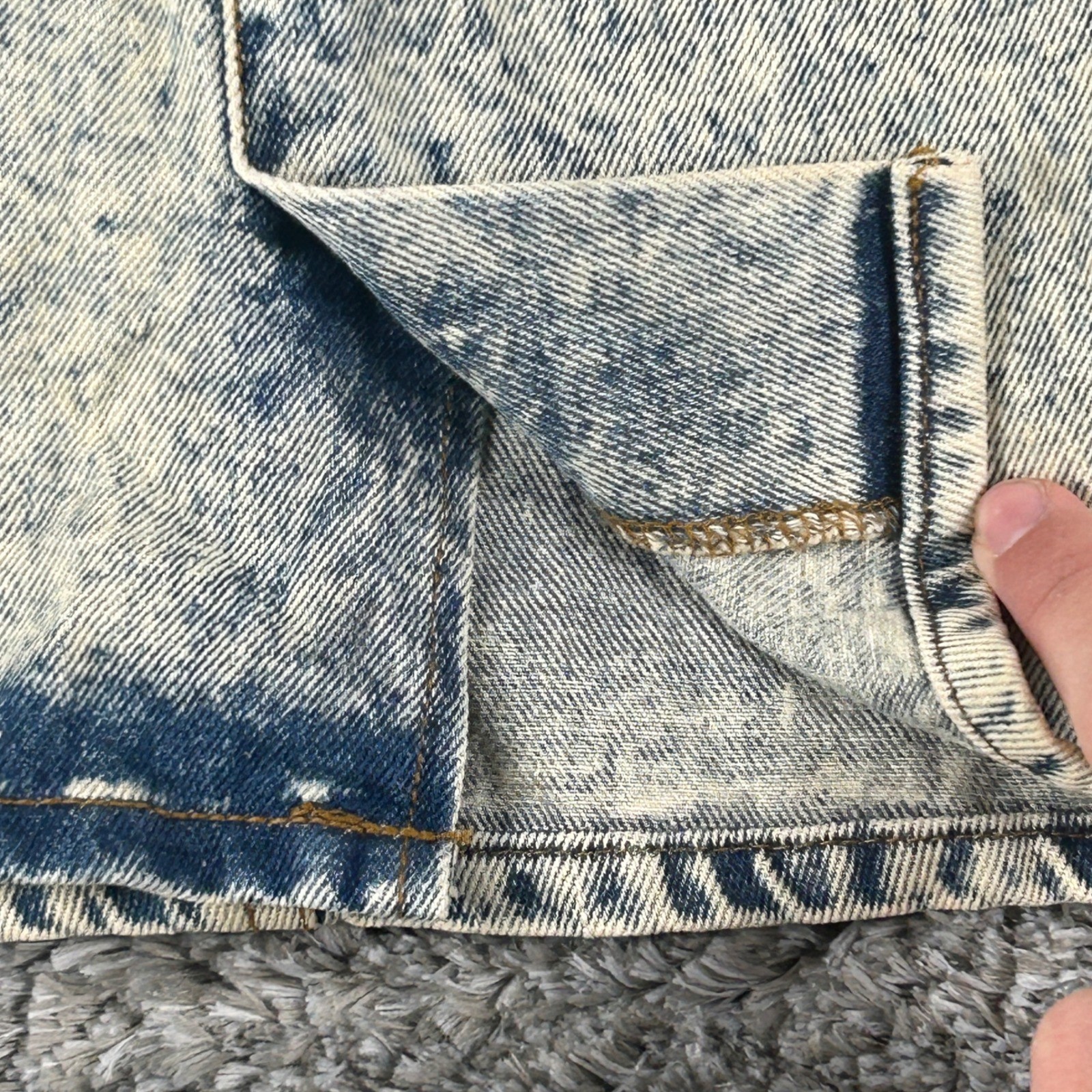 Vintage Sports Fever Denim Skirt Womens 9/10 Blue Acid Wash High Waist Mini 80s
