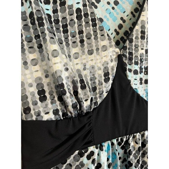 Retro Sequin Babydoll Top Blue M Boho Indie Folk Hippie Y2K Chic Colorful 90s