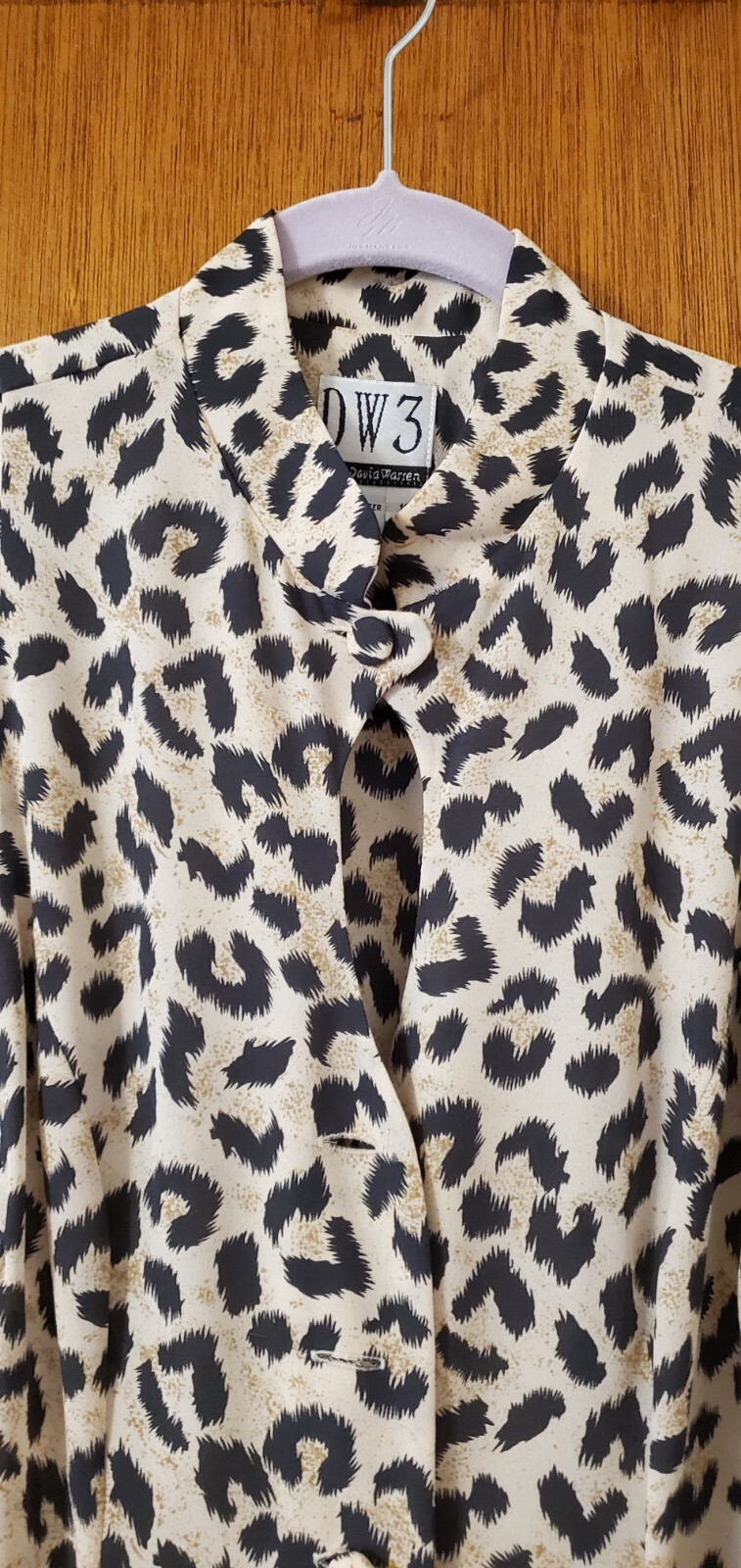 WOMENS VINTAGE DW3 FOR DAVID WARREN LEOPARD PRINT DRESS – SIZE 10