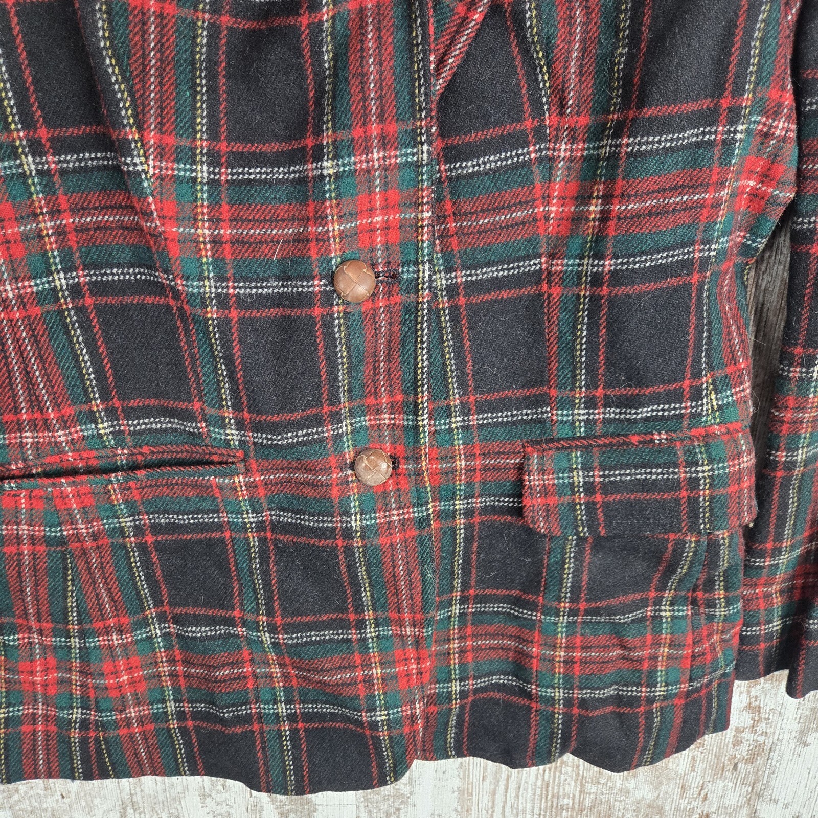 Vintage Tartan Womens Size 10 Porsha By Winer Tartan Red / Green Blazer Wool