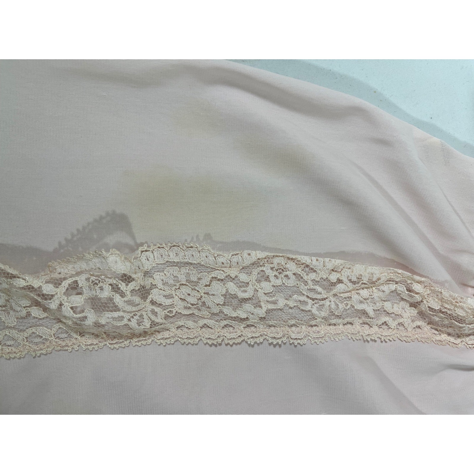 VTG Lace Trim Half Slip Women S Pink Midi Skirt Lingerie Feminine Sexy Soft Girl
