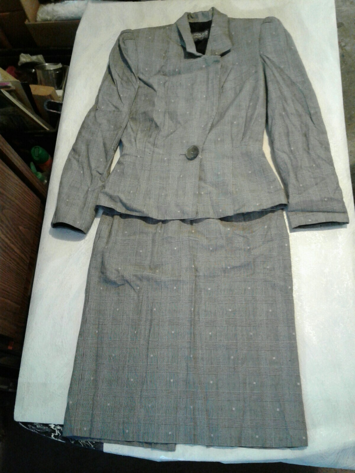 Vintage Sterling Cooper Women Size 4 2 Piece Suit 1940 Style Blazer Skirt (CB1)