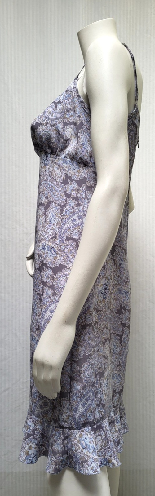 Vintage DBY 90s/Y2K Purple Paisley Ruffle Dress Fairy Grunge Slip Dress -Size S