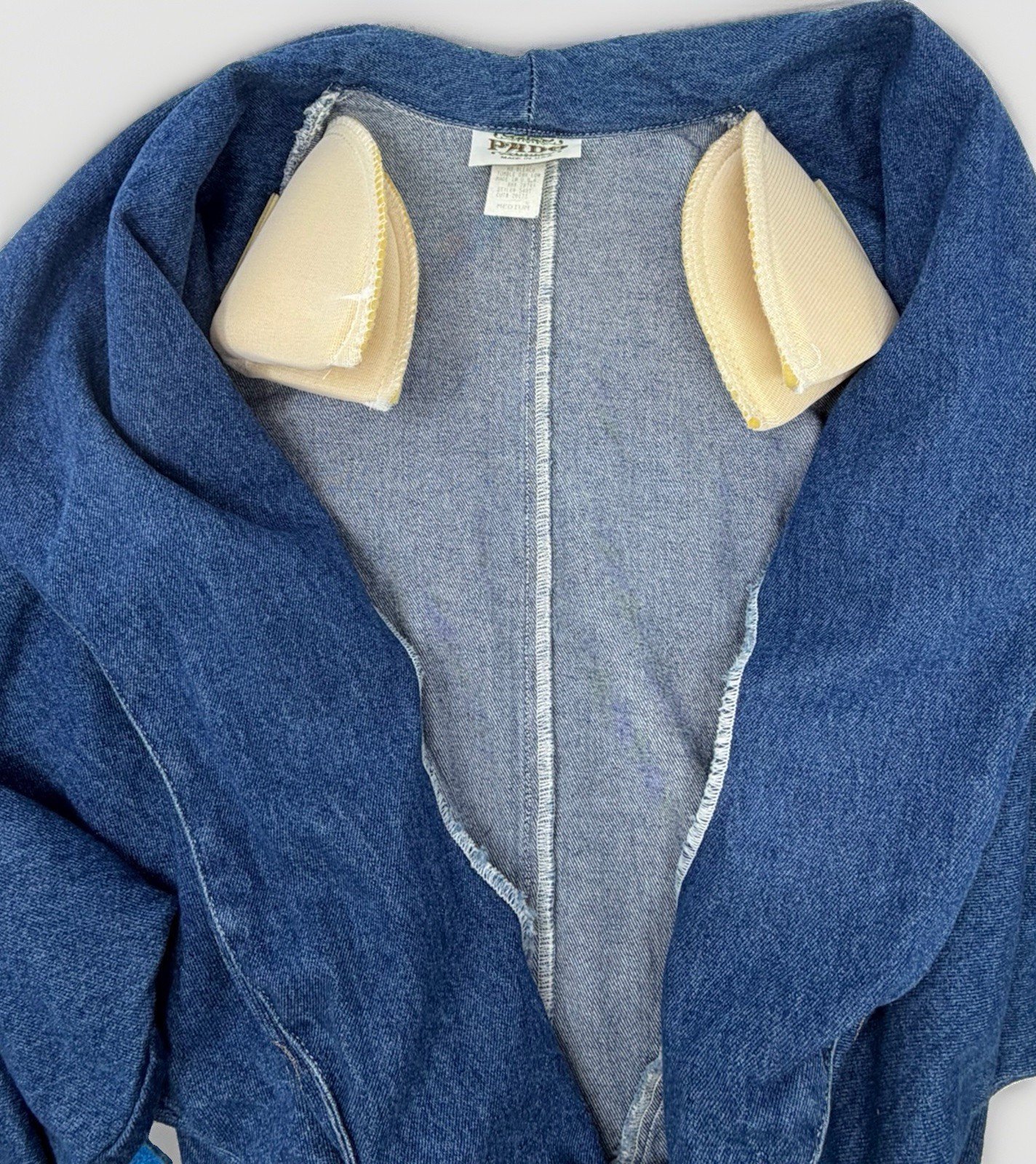 Vintage Pado Jean Jacket Women’s Medium Rhinestone Embellished 80s USA Denim
