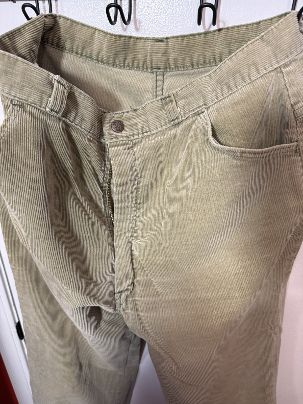 Vintage 1960s Turtle Bax Pants Corduroys Tan olive. No tag size.Read Description
