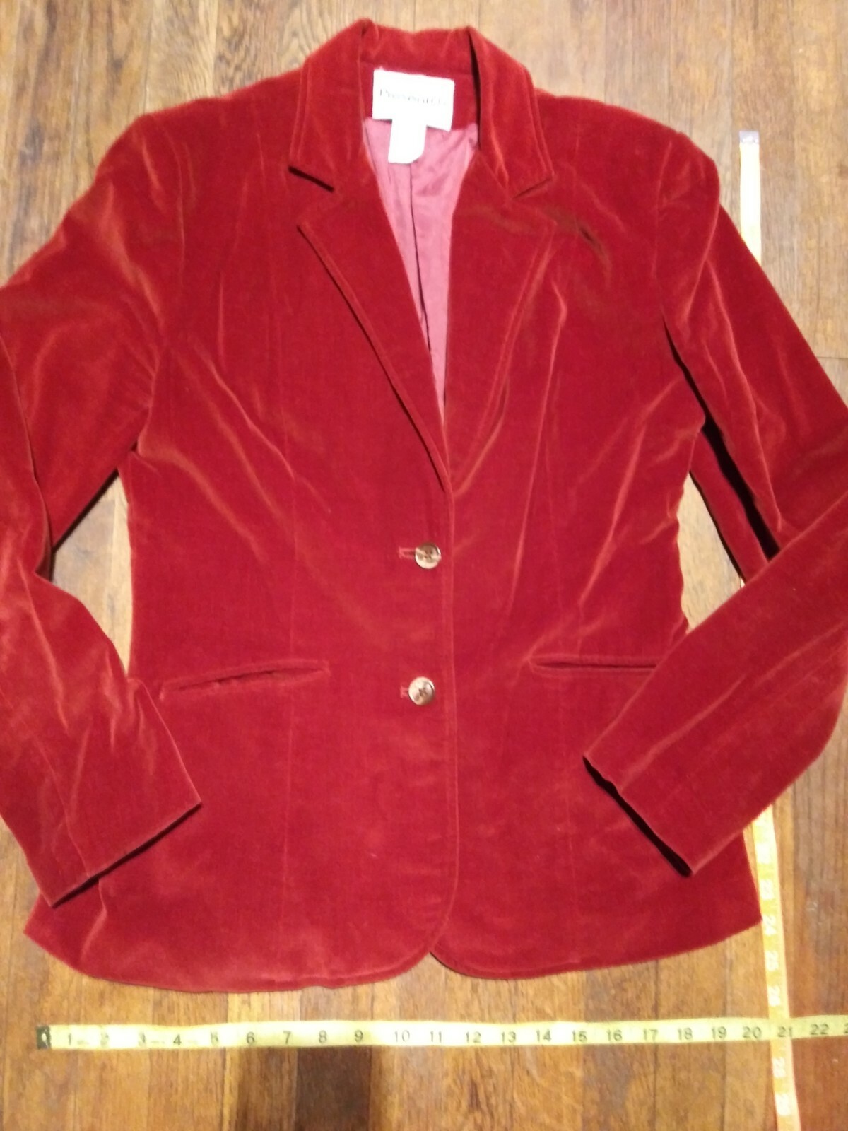 Vintage Present Co Womens Button Up Blazer Size 5 Velour Jacket Japan Orange Red