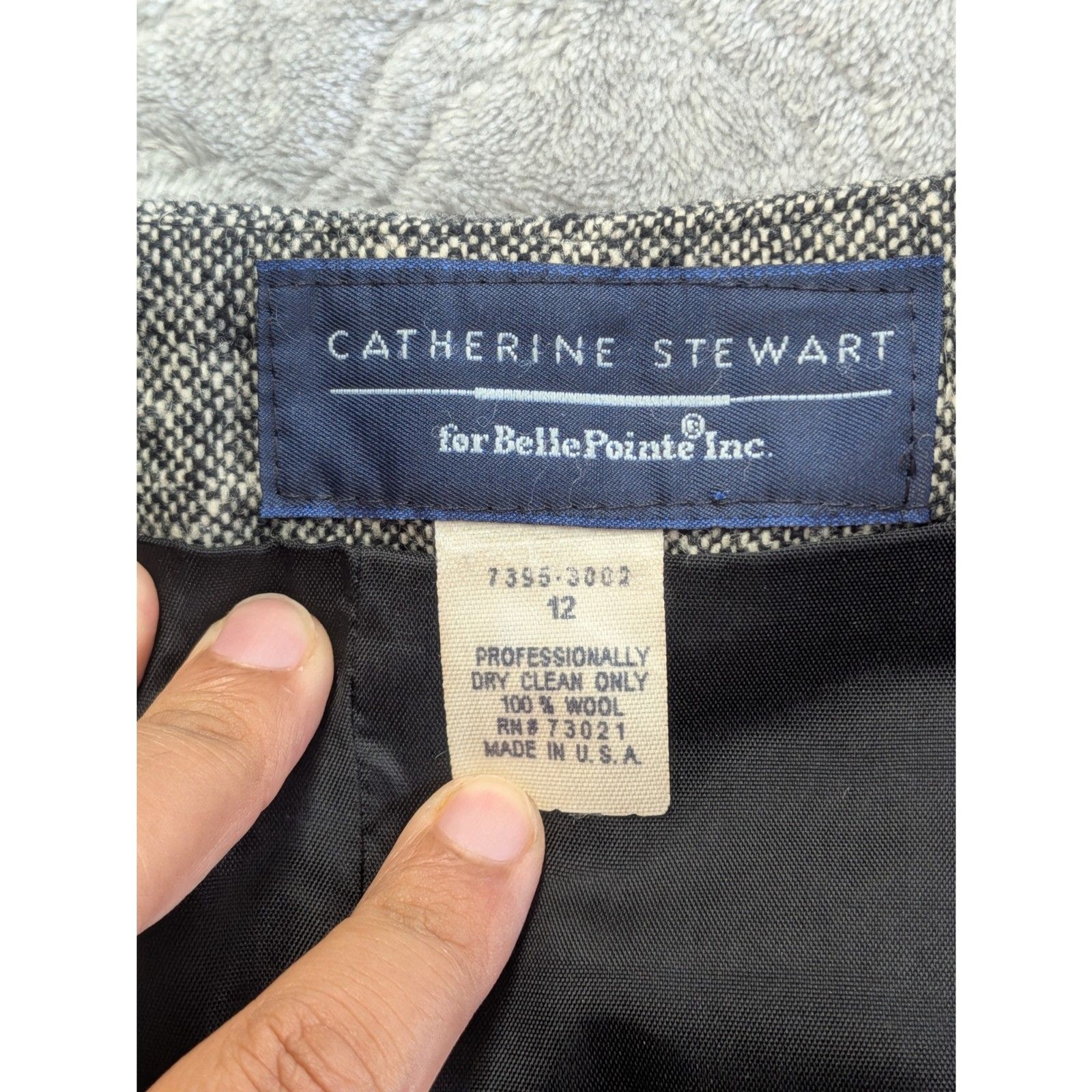 Catherine Stewart Women’s 12 Wool Tweed Pencil Skirt Made in USA Career