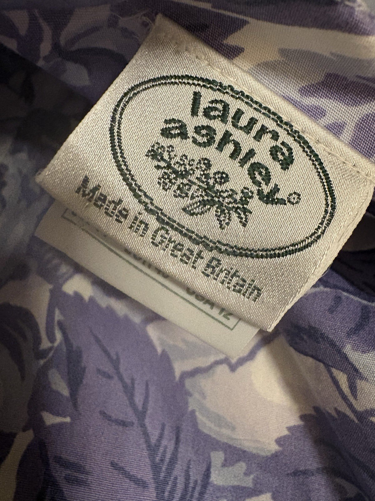 VTG Laura Ashley Dress Strapless Floral Purple XS/S Draped Bow 34/32 (tiny Flaw