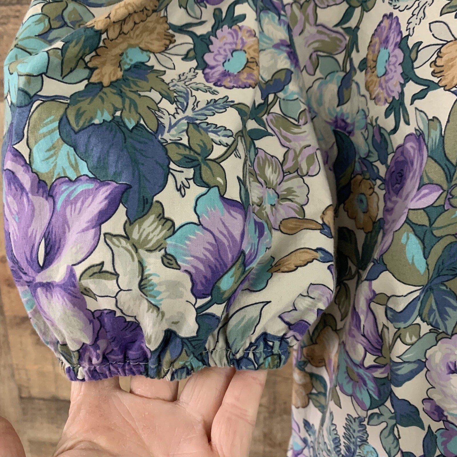 Vintage 1980’s Floral Button Front Puff Sleeve Romantic Dress Sz L/XL