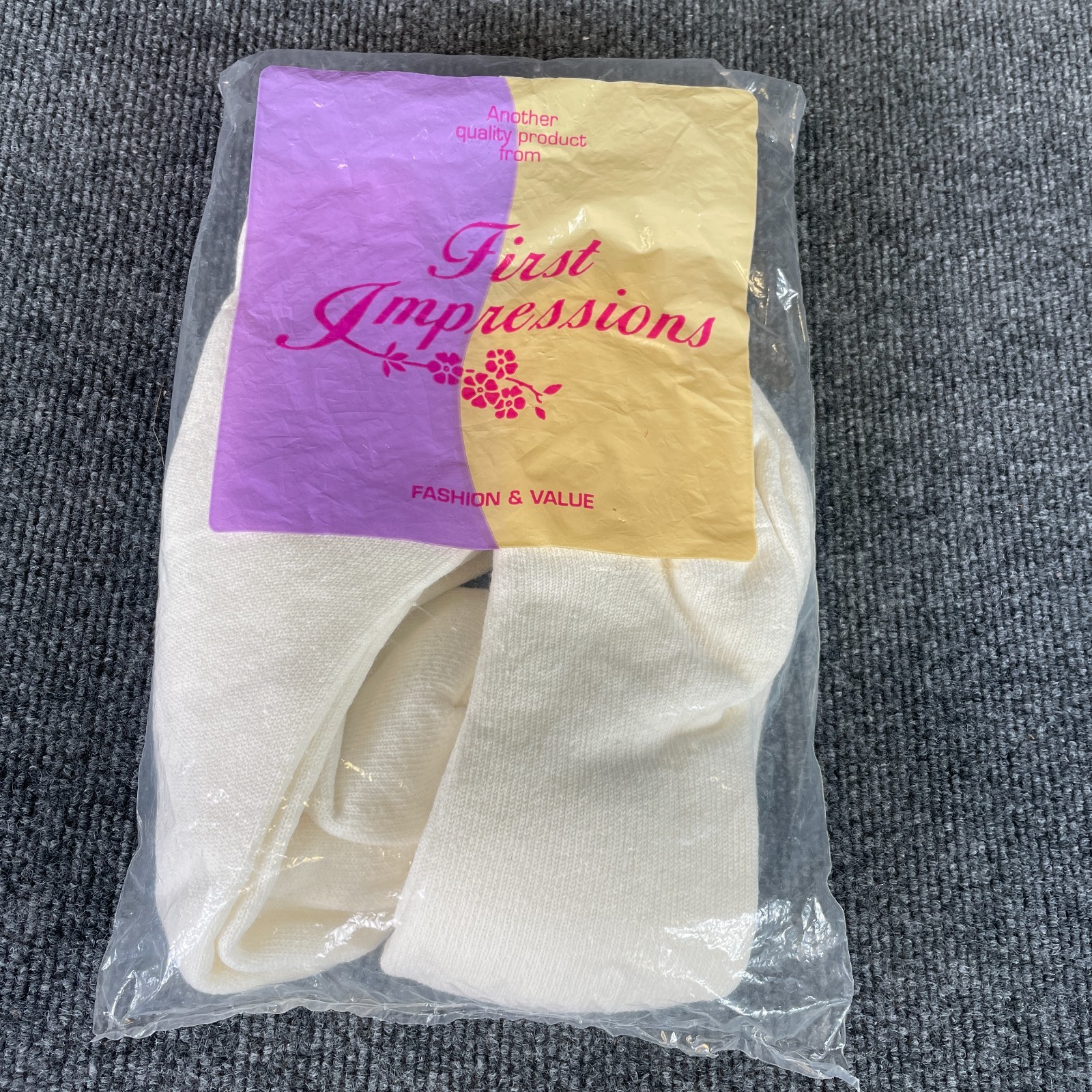 Vintage Cotton First Impressions Ankle Socks 4 Pairs White Womens 9-11 New USA