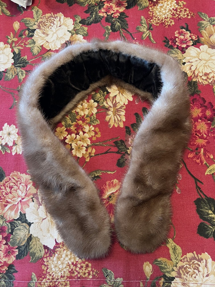 Vintage Stylish 1940s Genuine Sheared Lamb Mouton Coat with Separate Mink Collar