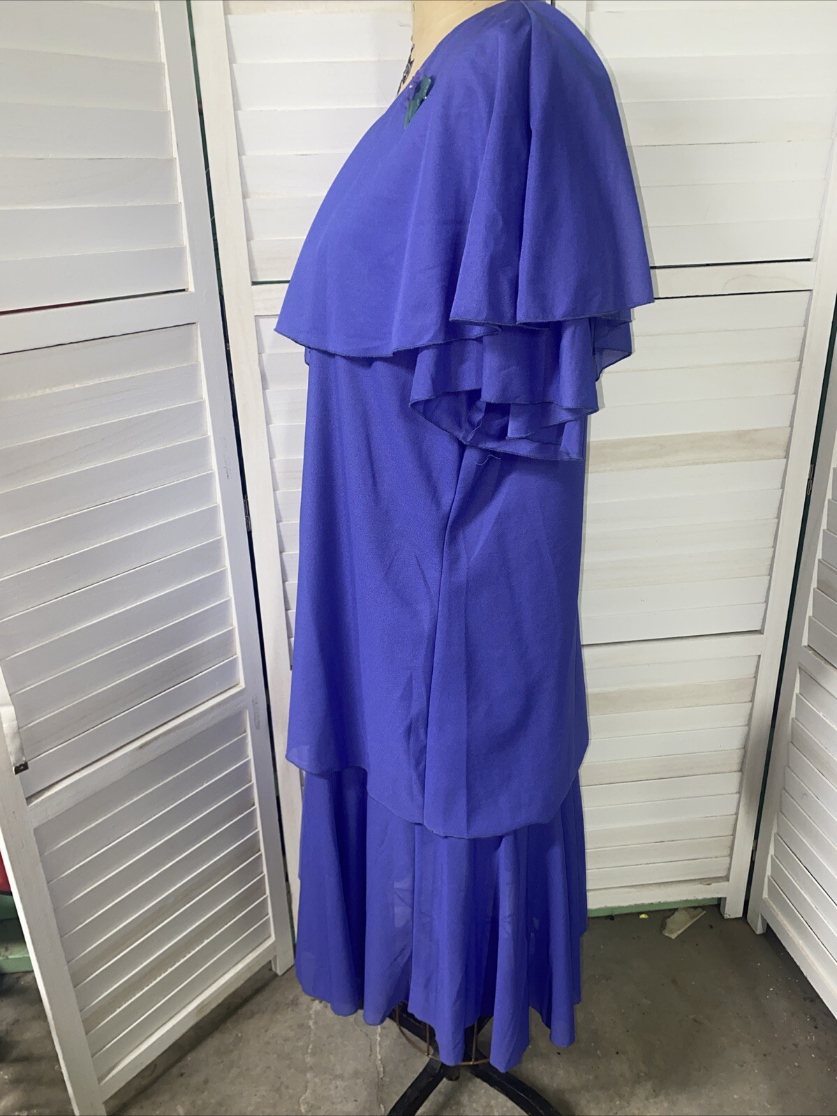 70s 80s Vintage Anthony Richards Purple Mother Of Bride Sheathe Dress Sz 18 XL