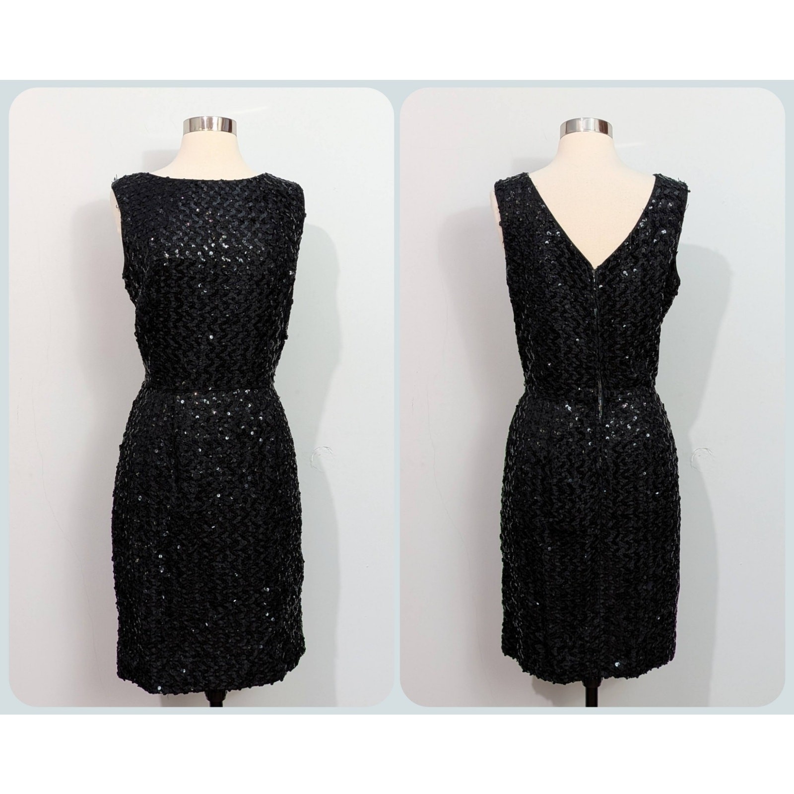 Carol Brent 50s Black Sequined Wiggle Dress