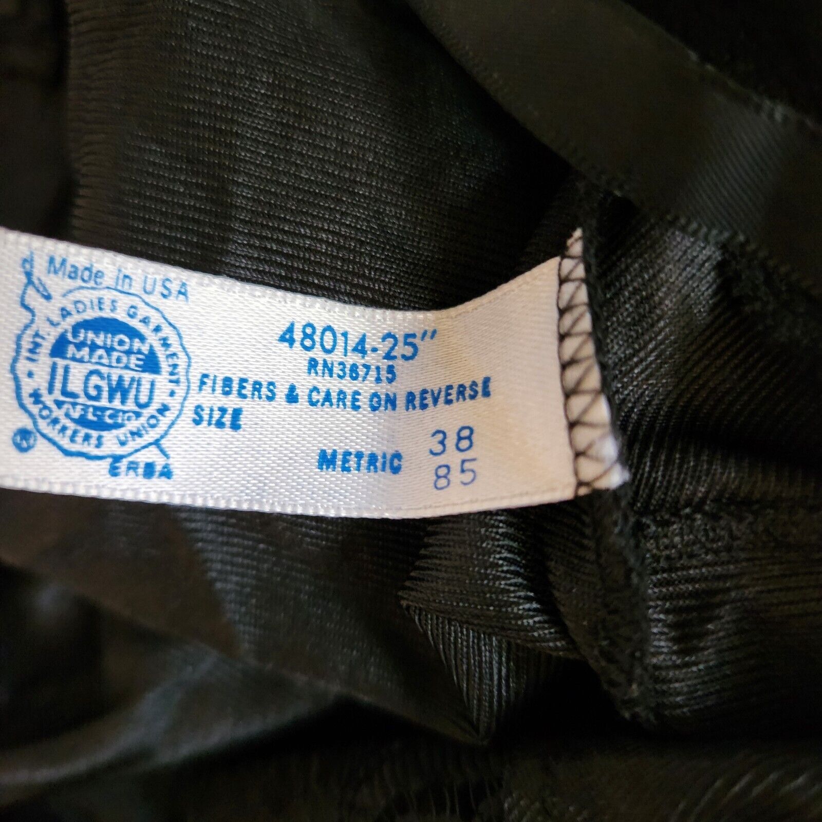 Ladies Garment Workers Union Label Women’s Black Lingerie Lace VINTAGE Sz 11
