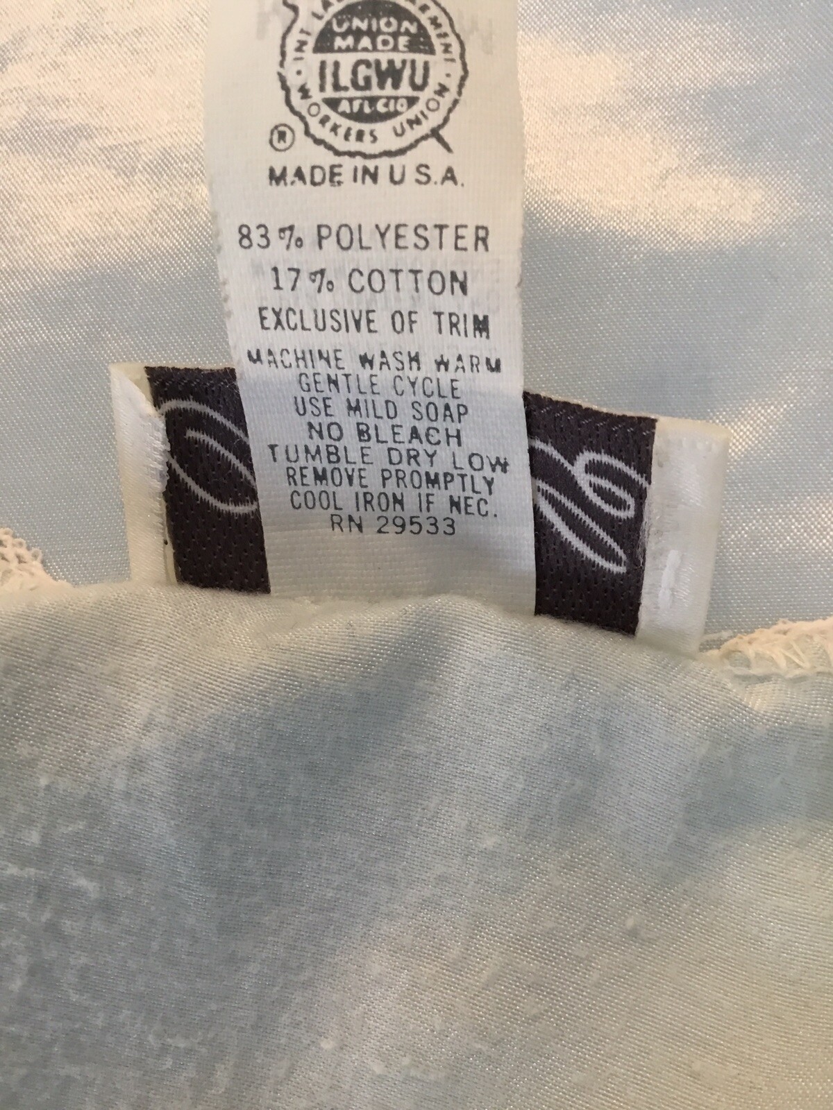Nicole Vintage night gown Blue M USA poly cotton Blend Satin mid-calf