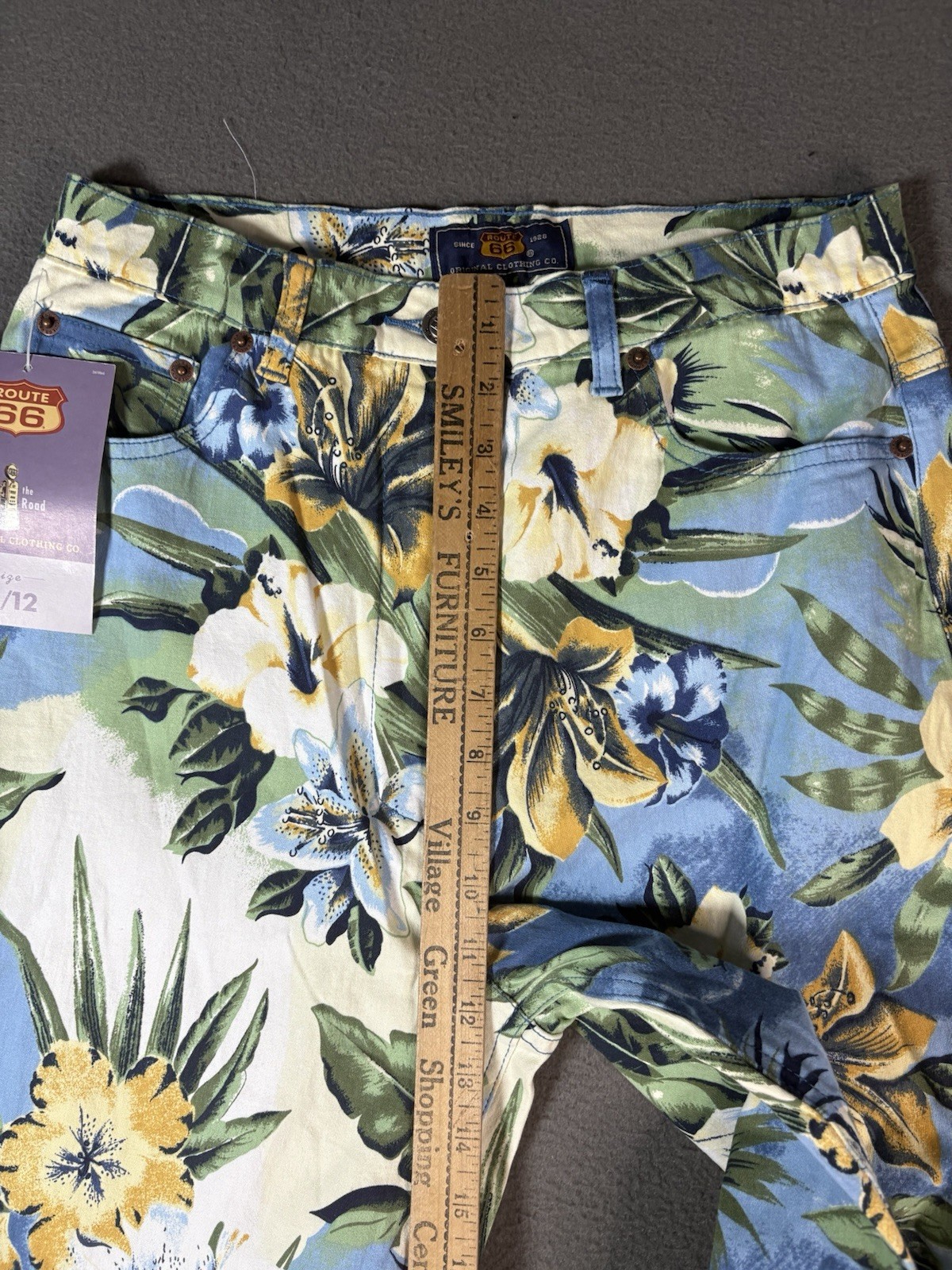 Vintage ROUTE 66 Flower Print pants Size 11/12 (28×26) NWT 90s Y2K 2000s