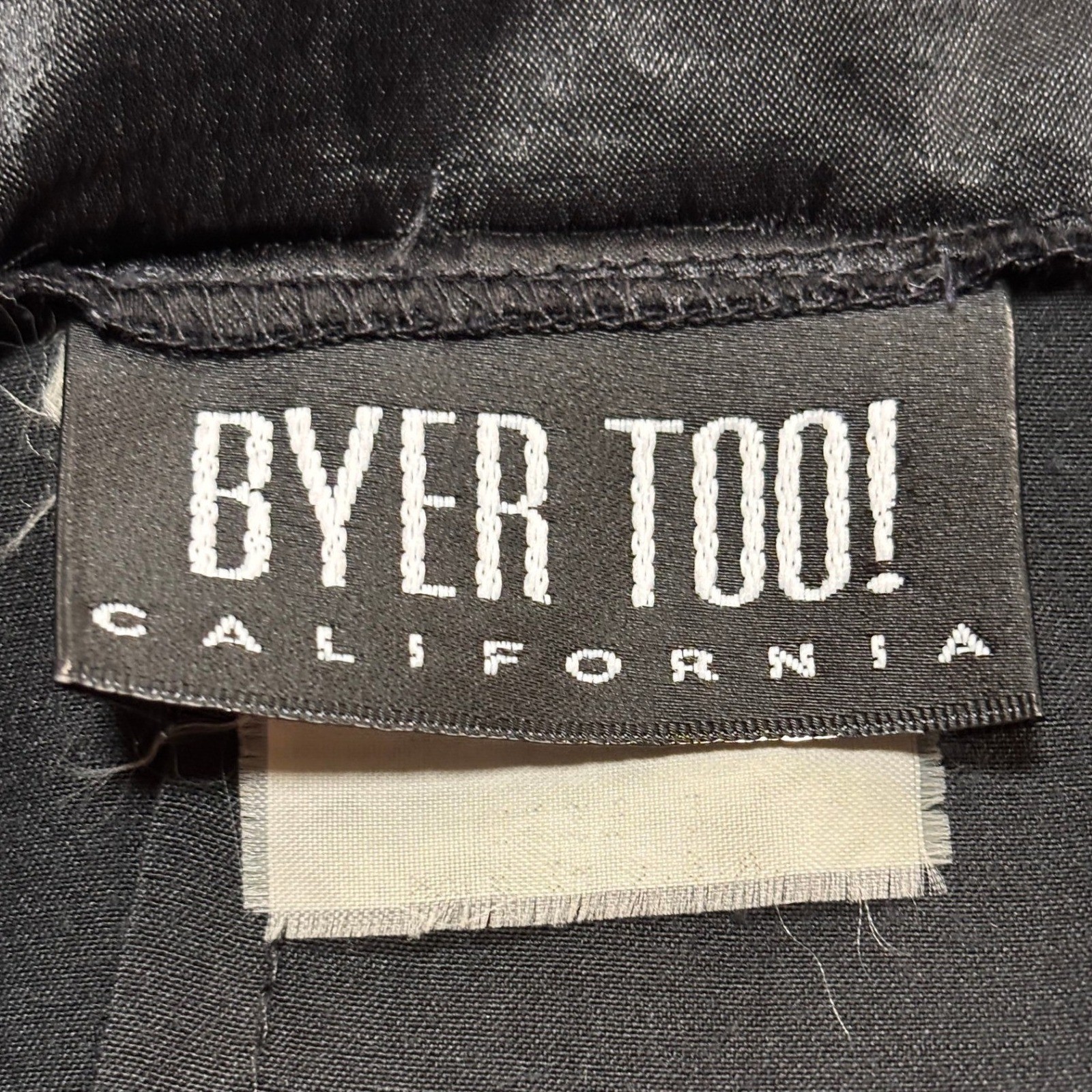 Vintage Byer Too! California Slip Dress Satin Mini Spaghetti Strap XS Black