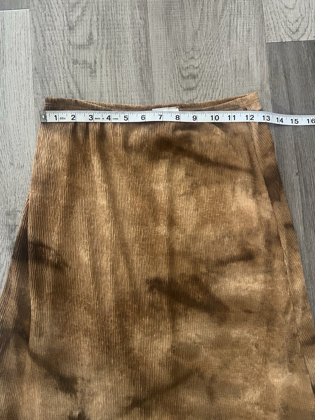 Vintage Punky Girl USA Bohemian Brown and Blue Ruffle Beaded Skirt L