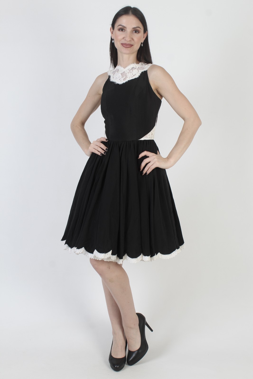 Vtg Geoffrey Beene Tuxedo Dress Neiman Marcus Black Silk Evening Designer Gown