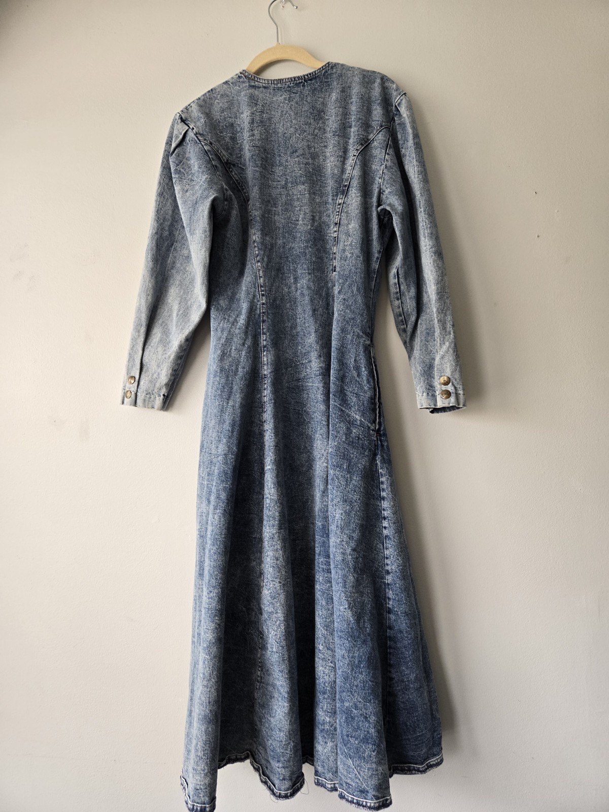 Vintage IDEAS Acid Wash Denim Dress No Size Tag estimate It to Be A SMALL