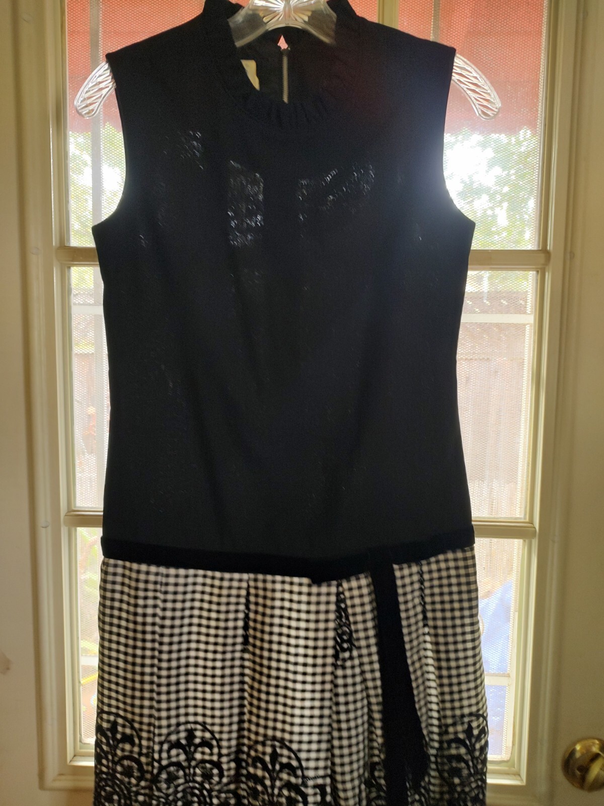 Vintage Bobbie Brooks Taffeta 60’s Sz 7, Checked Black And White Skirt, petite.