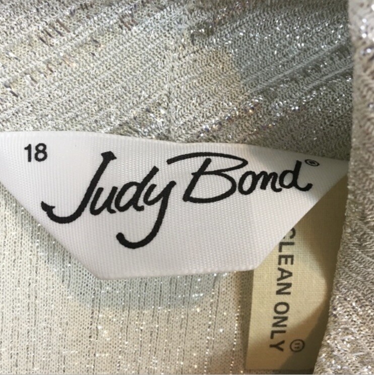 Sleeveless Cowl Neck Women SZ S M Silver Thread Top Vintage Judy Bond No Stretch