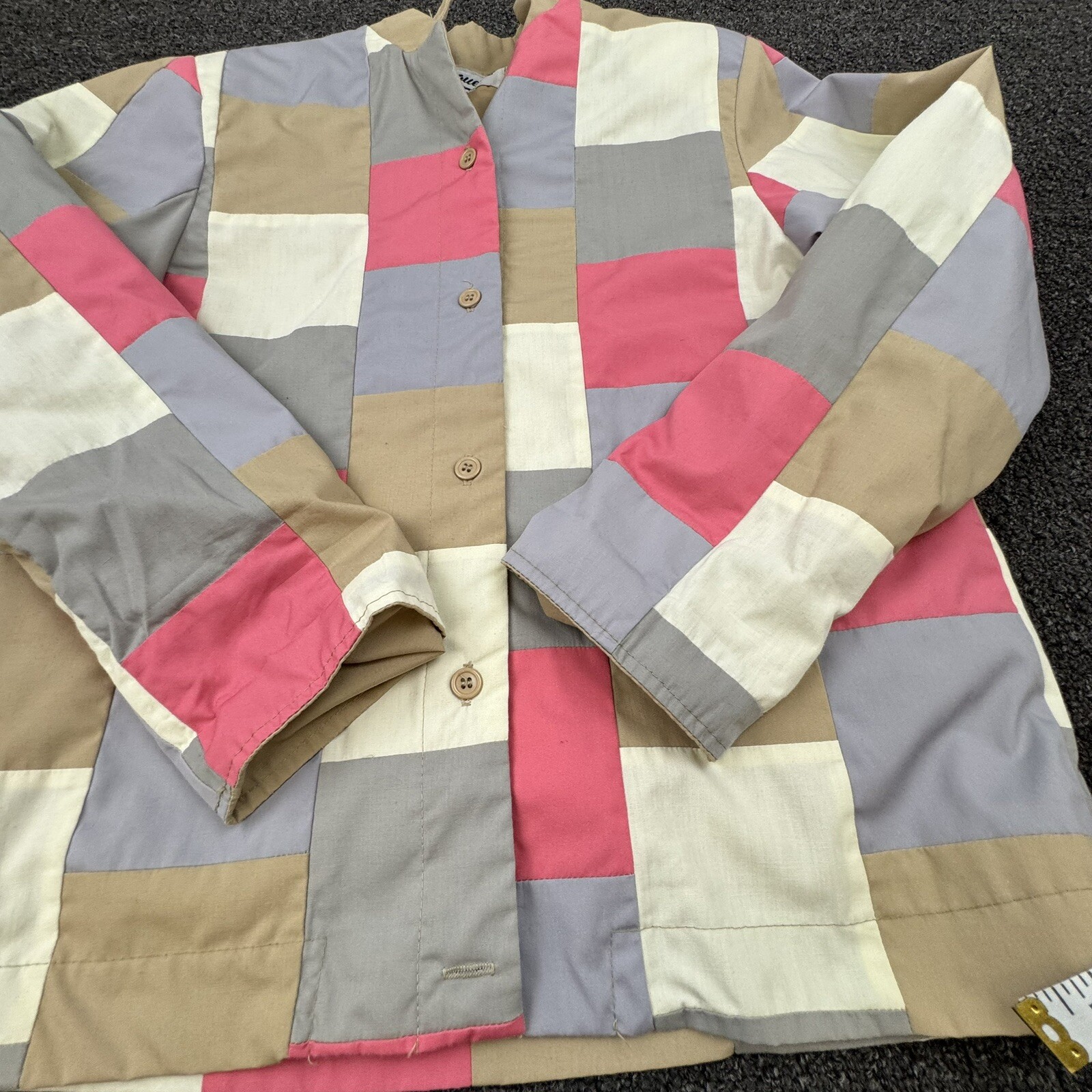 Marguerite Rubel Vintage 1980s Multicolor Pastel Bomber Jacket Patches Women 10