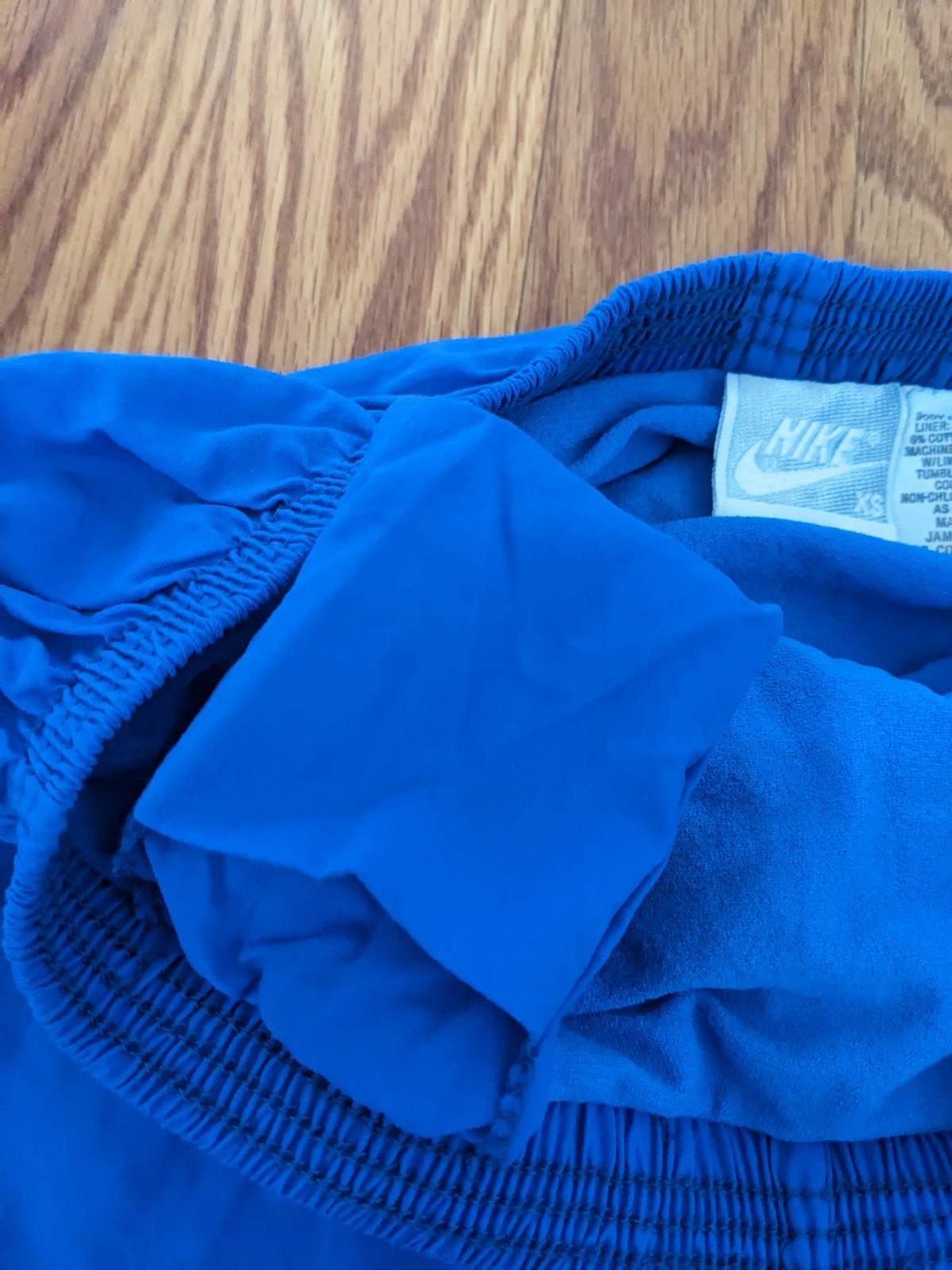 Womens 80s 90s vintage Nike running high rise shorts blue key pocket Short XS