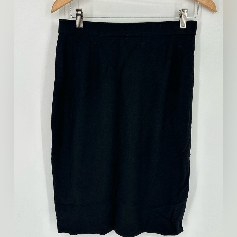 Women’s Vintage DONNA KARAN Sz 14 Black Label 100% Wool Pencil Skirt S4