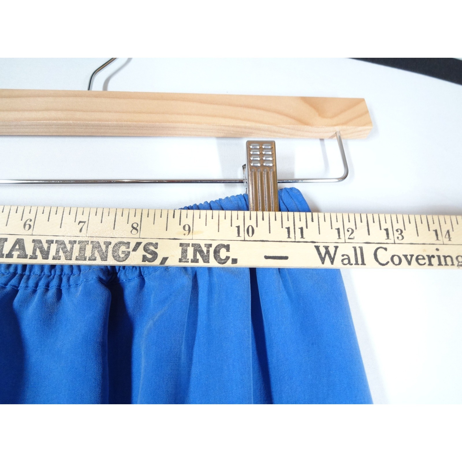 VTG NOS Natalie Me Maxi Skirt Women PS Blue Silk Side Slit Minimalist Lagenlook