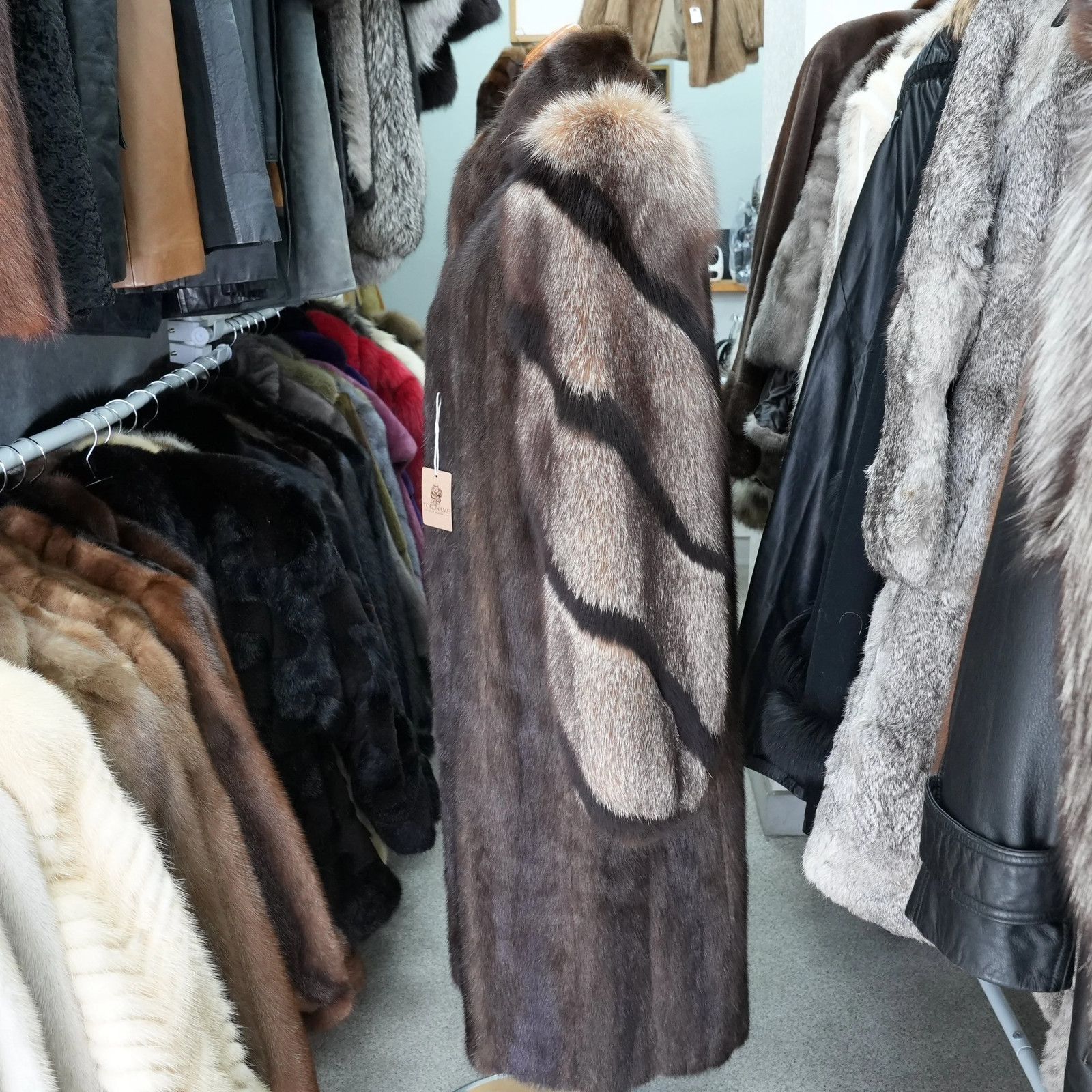 Demi Buff SAGA Mink and Silver Fox Fur arm Long Coat – Genuine Vintage Fur Fr…