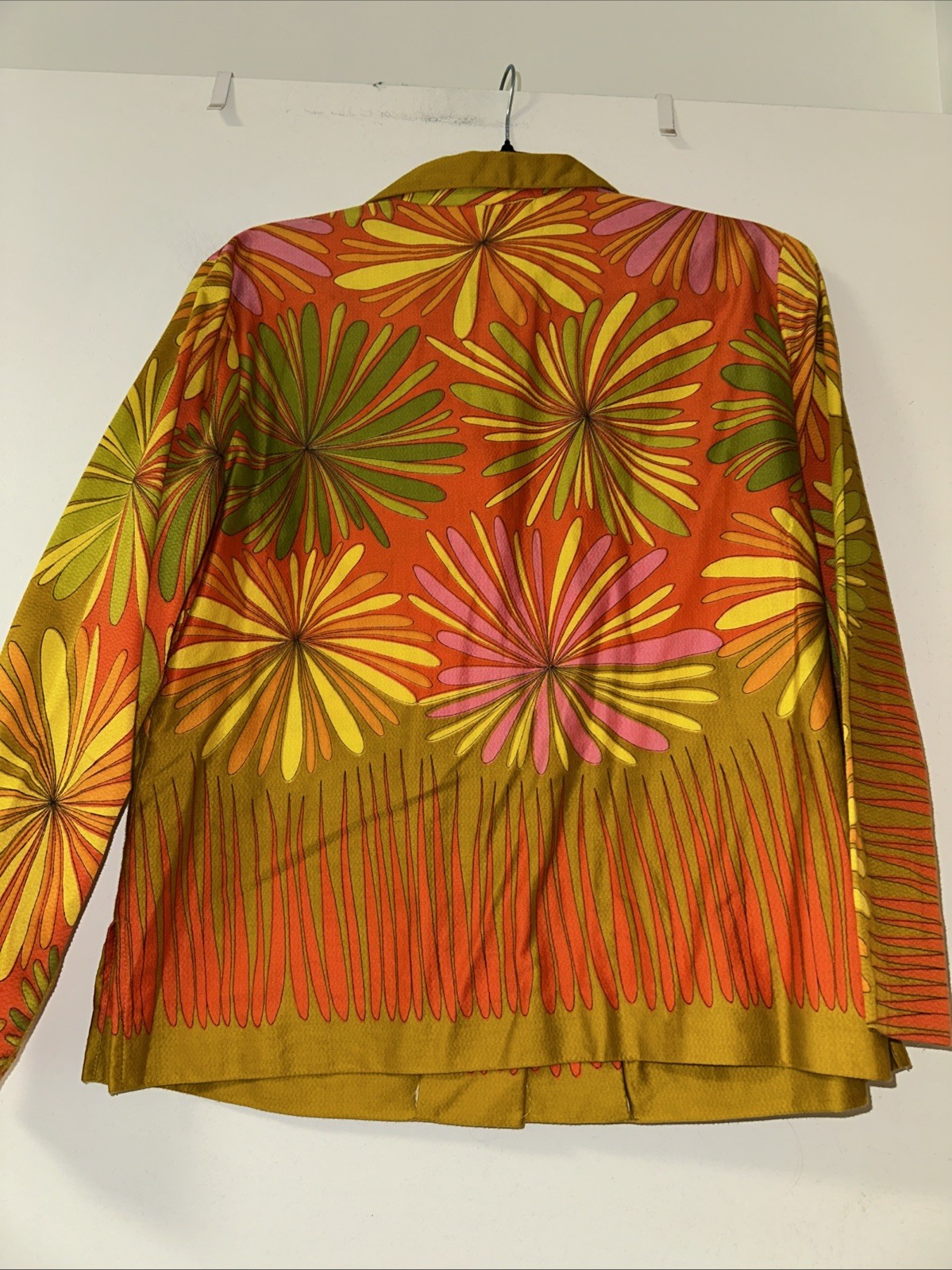 Vintage Alex Colman California Multicolor Blouse L 1 Missing Button
