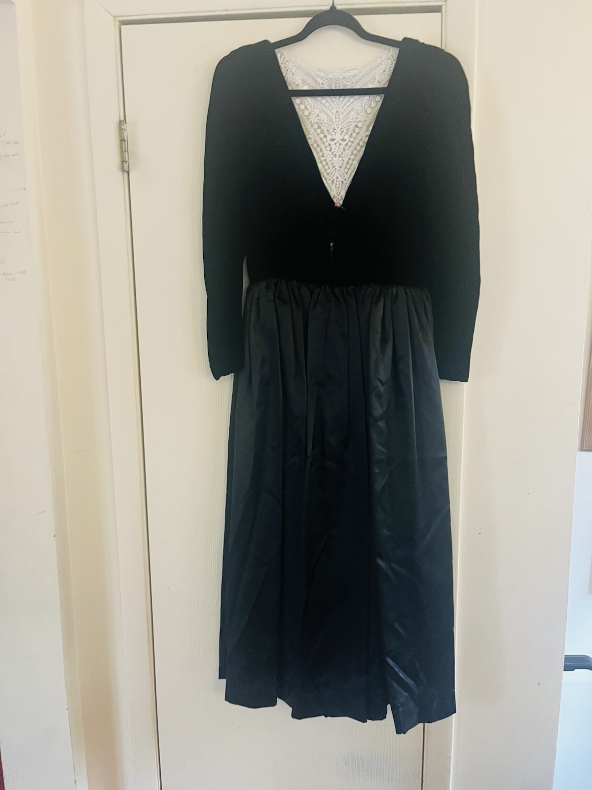 VTG 70s 80s Victorian Prairie Revival Romantic Goth Dark Academia Taffeta Dress