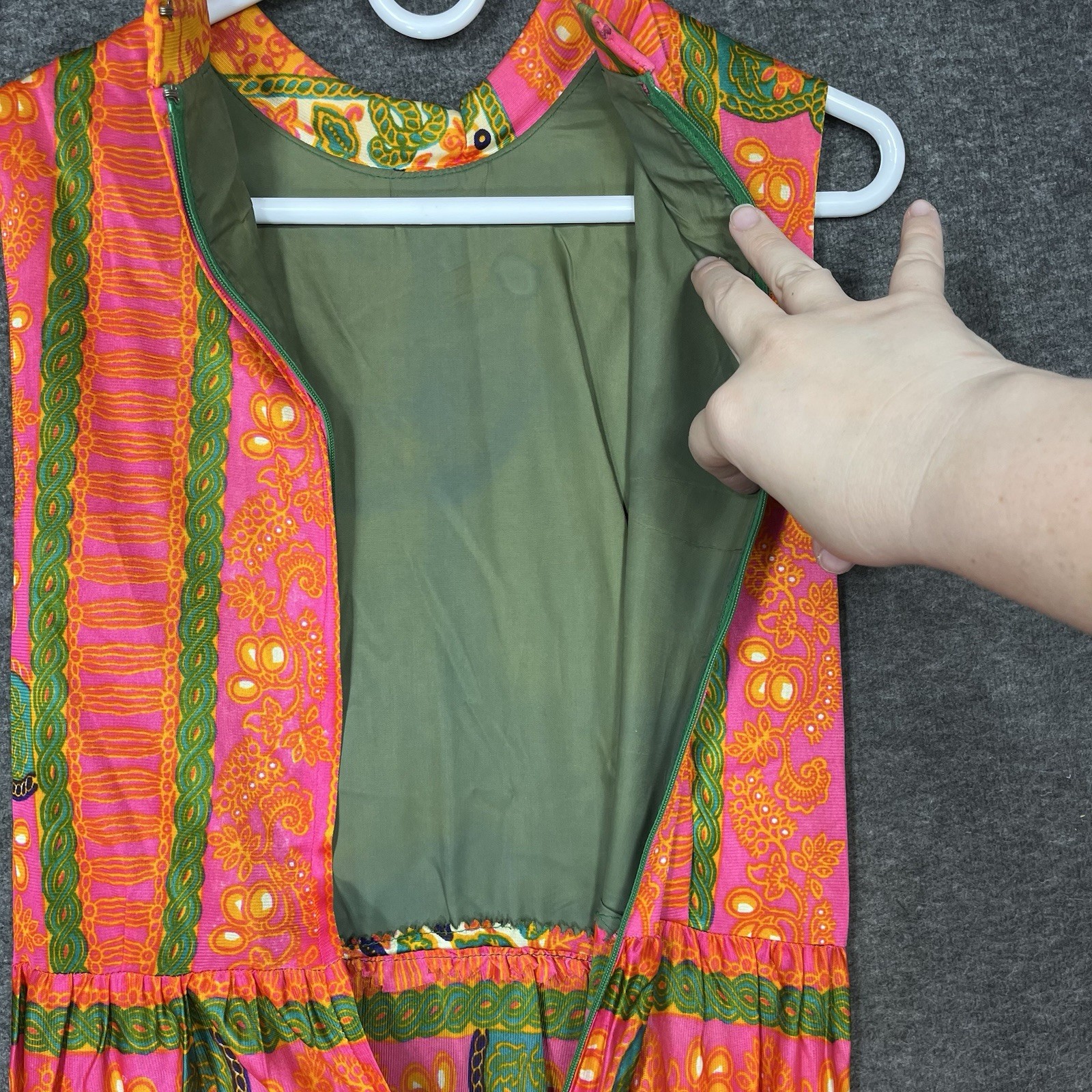 Vintage H/B Jrs of California Maxi Dress Size XS Psychedelic Mod Hippie 60s 70s