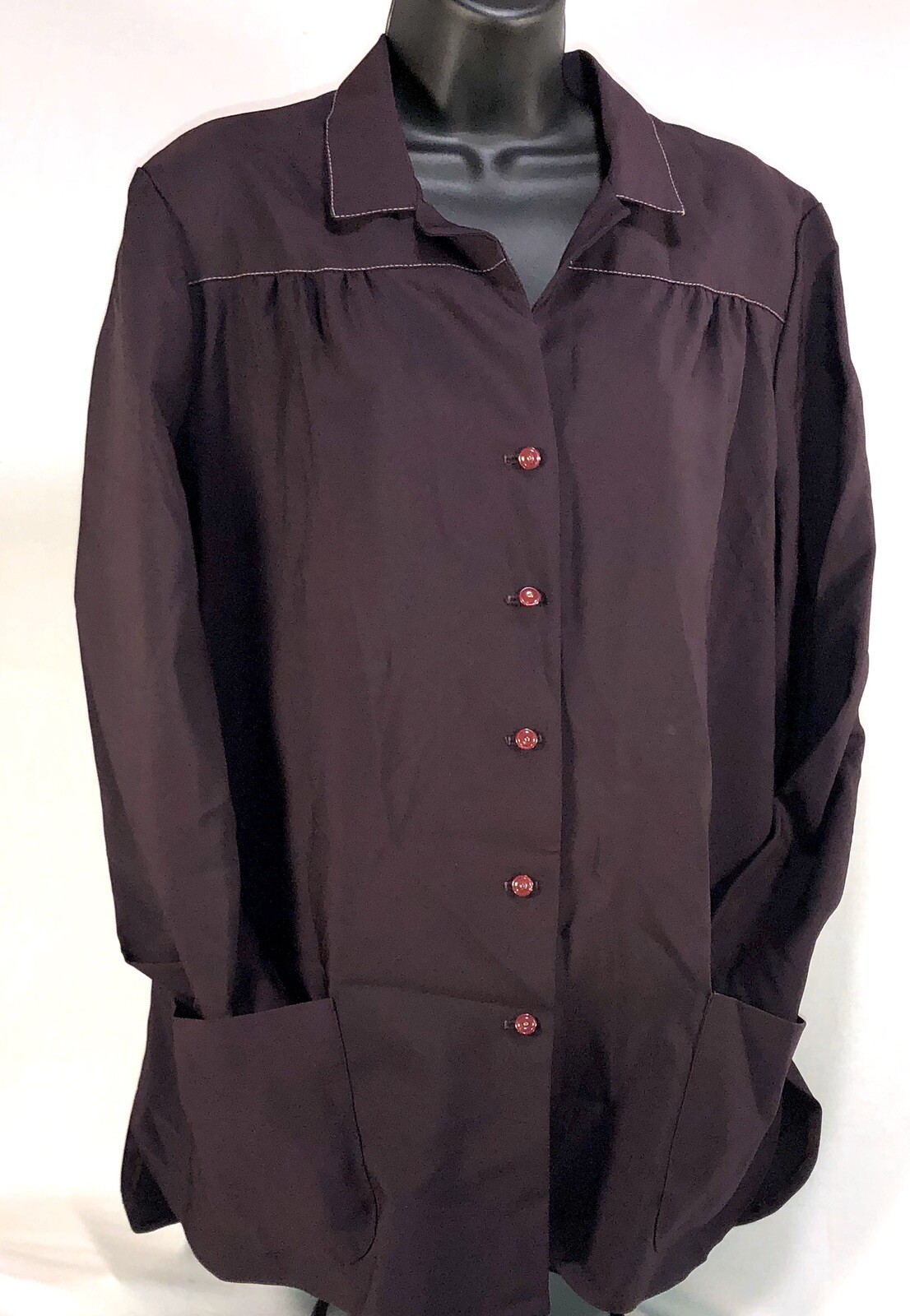 Vintage 1970’s Jo Hardin Originals Dallas 5-Button Smock Jacket Size 20 Plum