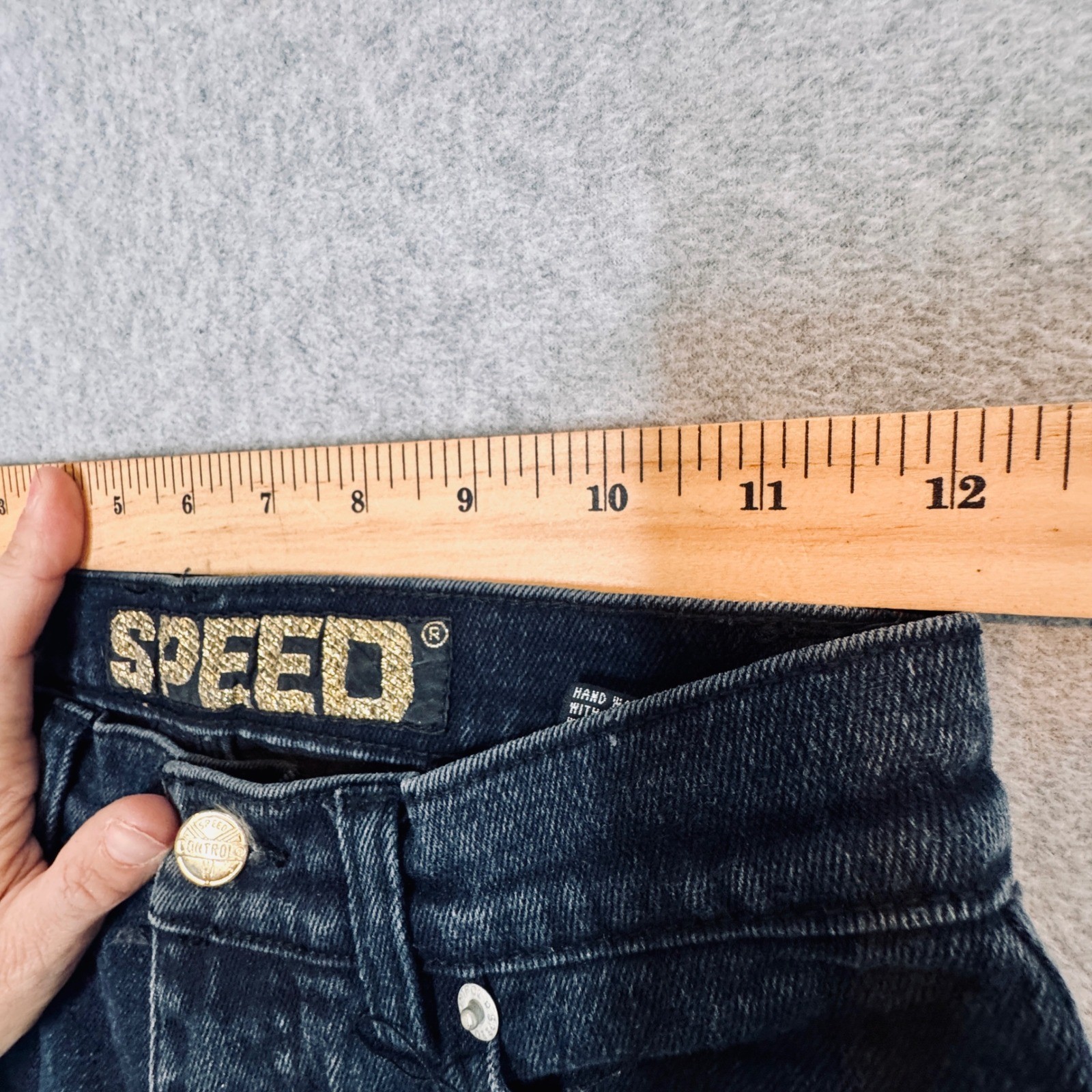 Y2K Embellished Jeans Studded Patched Denim Vintage 90s Speed Grungecore SZ 8