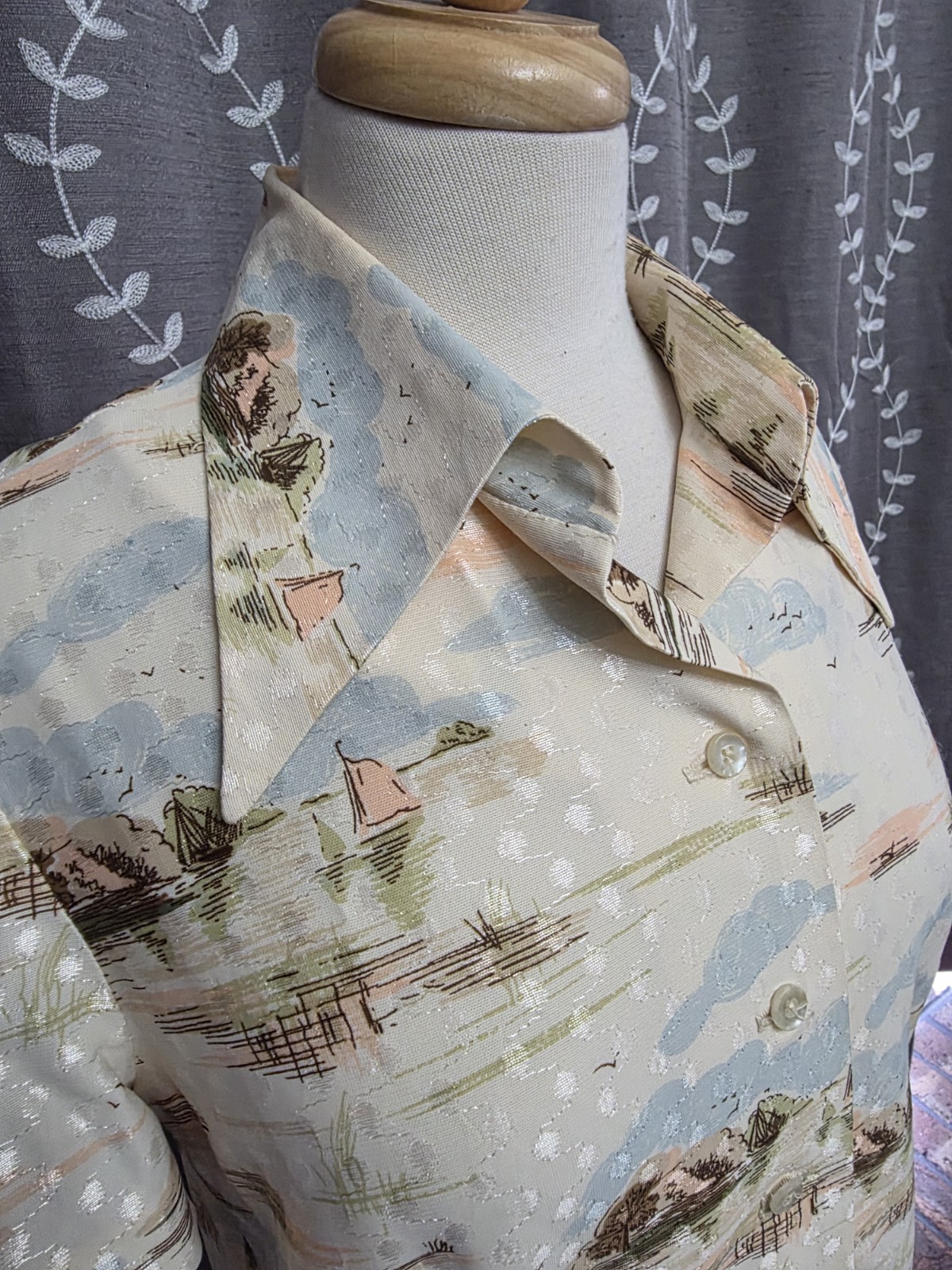 Vintage 60s Nardis Of Dallas Silk Blend Button Up Top Beach Boat Women’s Small
