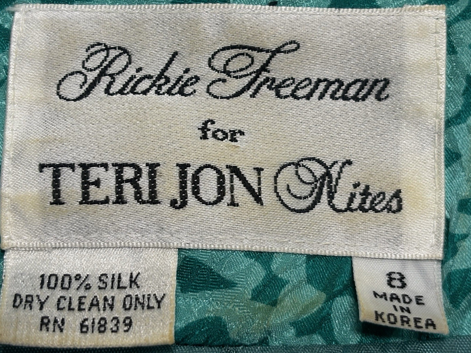 Vtg Rickie Freeman For Teri Jon 3 Pc Midi Skirt Set 8 Silk Quilted Jacket Scarf