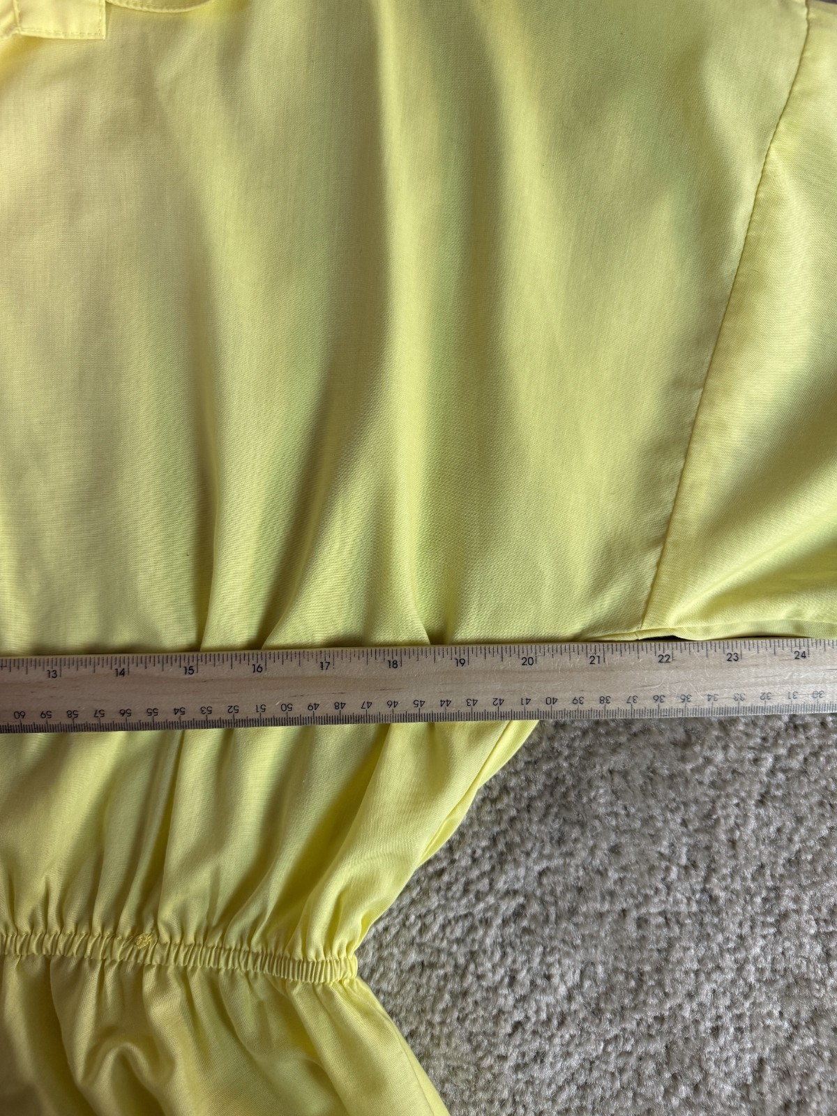 Vintage The American Shirt Dress 80s Yellow 50s Style fit & flare Size 8 M F728
