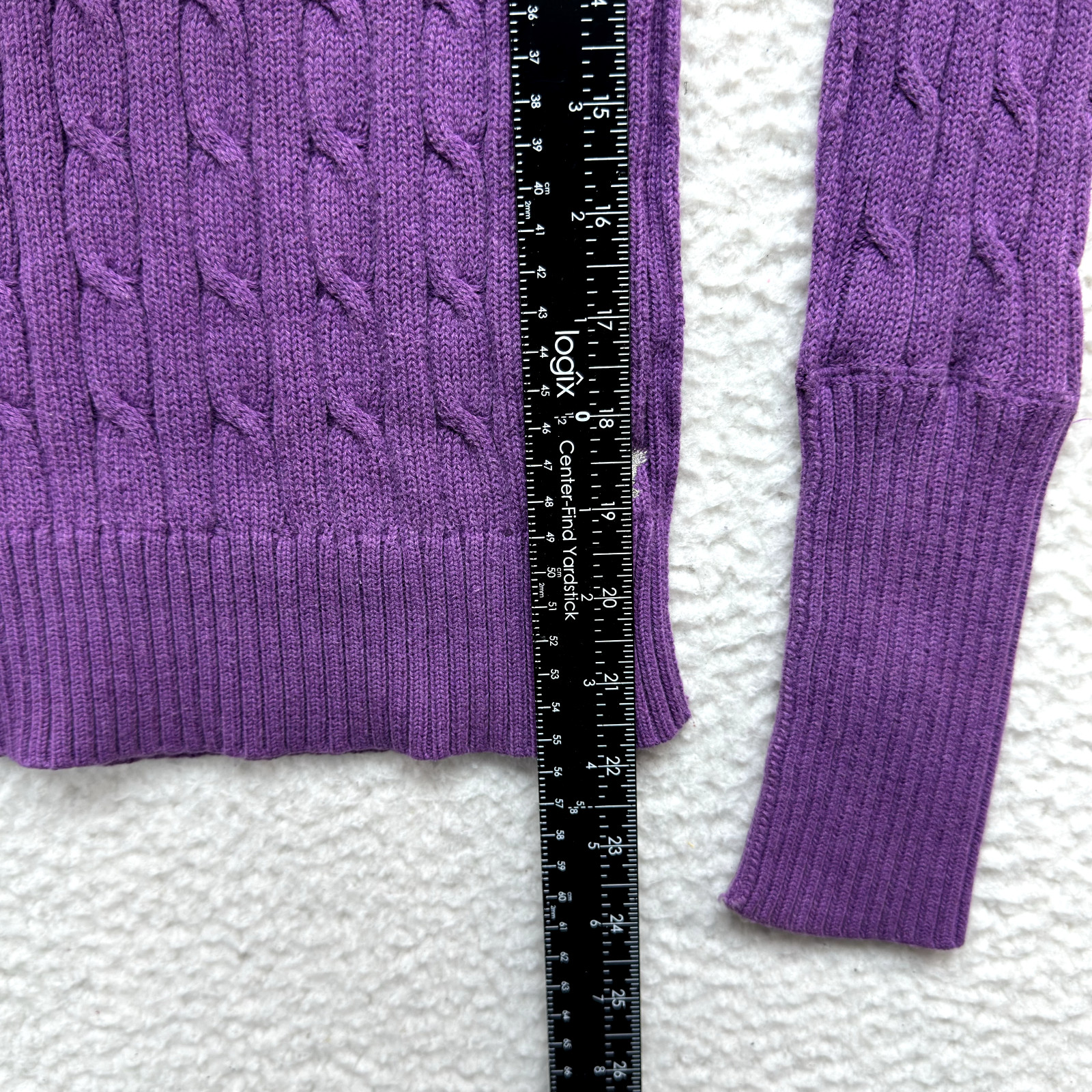 Y2K Vintage American Eagle Sweater XS Purple Cable Knit Bella Swan Fairy Grunge