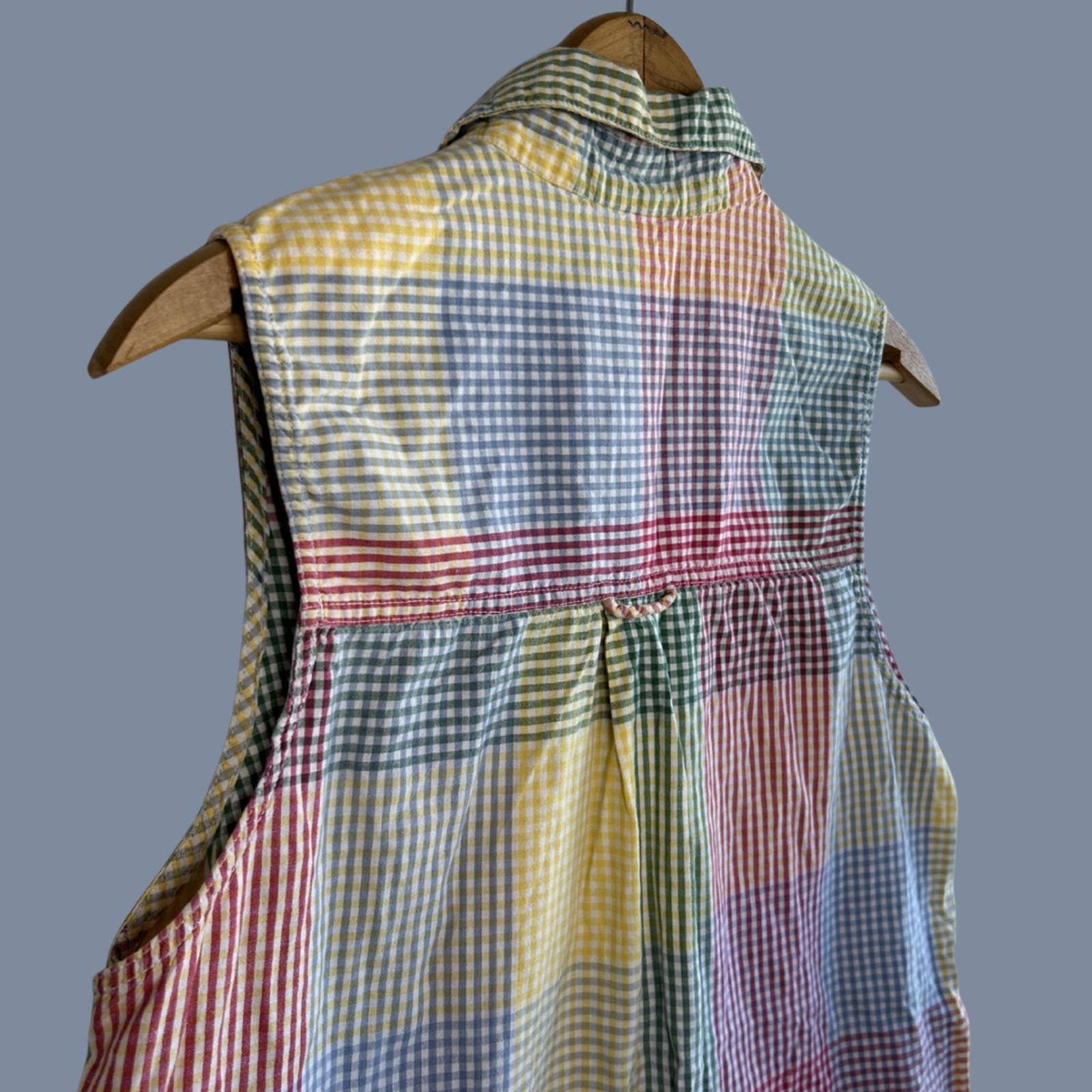 Vintage Earth Angels Sleeveless Plaid Button Front Shirt Dress