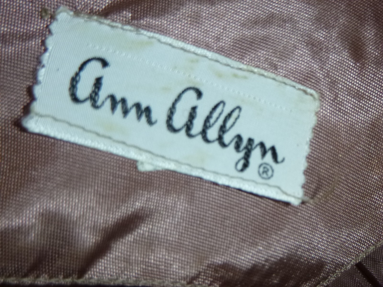 Vtg 50s Ann Allyn Cocoa Brown 2 Layer Sheath Dress W Belt Eyelet over Satin M/L