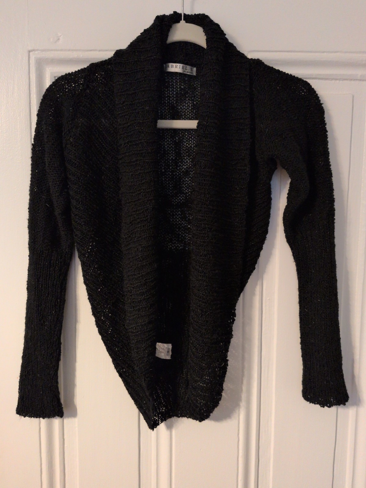 Vintage Leg Of Mutton Sleeve Cropped Cowl Neck Sweater Women’s Size Small Black