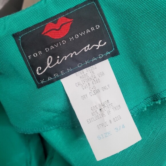Vintage RARE Turquoise Floral Blazer Top For David Howard Climax Karen Okada