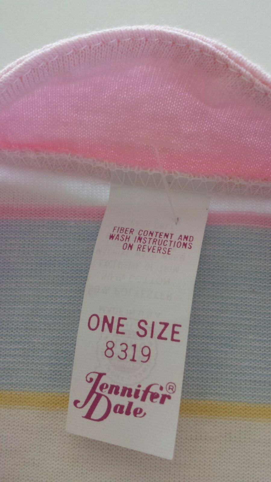 Vintage Jennifer Dale Nightgown Womens One Size Pastel Stripe Night Shirt